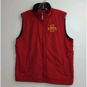Pro Celebrity Iowa State Vest Men's S Red Full-Zip Embroid. Logo Water Resistant